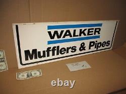 WALKER MUFFLERS Two Sided Swinging Sign OLD VINTAGE Gas Station BIG & HEAVY SIGN