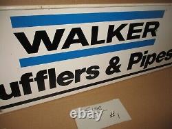 WALKER MUFFLERS Two Sided Swinging Sign OLD VINTAGE Gas Station BIG & HEAVY SIGN