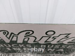 WHITE TRUCK BUSSES INDIANA TRUCKS SALES SERVICE sign porcelain RARE double sided