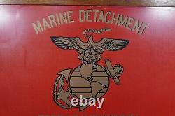 WW2 USMC Marine Detachment Fort Leavenworth Hand Painted EGA Double Sided Sign