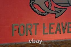 WW2 USMC Marine Detachment Fort Leavenworth Hand Painted EGA Double Sided Sign