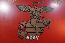 WW2 USMC Marine Detachment Fort Leavenworth Hand Painted EGA Double Sided Sign