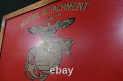 WW2 USMC Marine Detachment Fort Leavenworth Hand Painted EGA Double Sided Sign