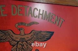 WW2 USMC Marine Detachment Fort Leavenworth Hand Painted EGA Double Sided Sign