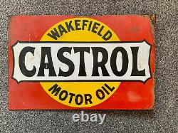 Wakefield Castrol Motor Oil Sign Porcelain Enamel double sided