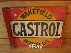 Wakefield Castrol double sided sign. Vintage sign. Enamel sign