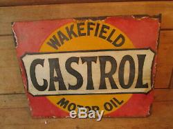 Wakefield Castrol double sided sign. Vintage sign. Enamel sign