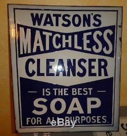 Watsons Matchless cleanser Soap Sign Vintage Chair double sided