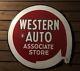Western Auto Associate Store Double Sided Porcelain Sign 53 Original