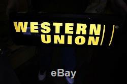 Western Union Double Sided Lighted Sign 25'' x 9'' x 6'
