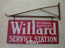 Willard Service Station Double sided porcelain sign -Rare