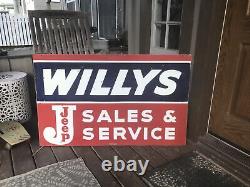 Willys Jeep Sales And Service Double Sided Porcelain Sign