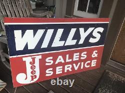Willys Jeep Sales And Service Double Sided Porcelain Sign