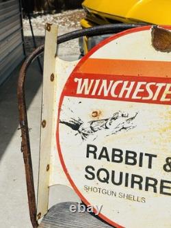 Winchester Double Sided Porcelain Advertising Sign Flange Roughly 18 Inches