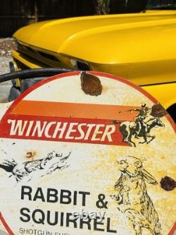 Winchester Double Sided Porcelain Advertising Sign Flange Roughly 18 Inches