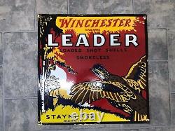 Winchester Leader 24x24 Inches Double Sided Porcelain Enamel Sign