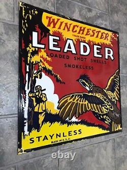 Winchester Leader 24x24 Inches Double Sided Porcelain Enamel Sign