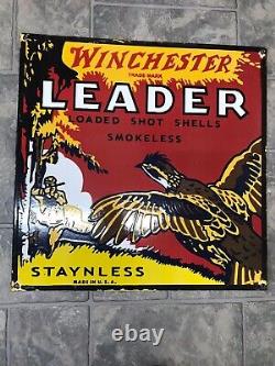 Winchester Leader 24x24 Inches Double Sided Porcelain Enamel Sign