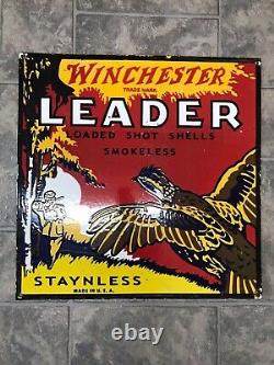 Winchester Leader 24x24 Inches Double Sided Porcelain Enamel Sign