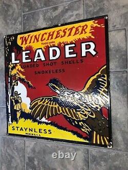 Winchester Leader 24x24 Inches Double Sided Porcelain Enamel Sign