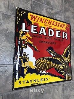 Winchester Leader 24x24 Inches Double Sided Porcelain Enamel Sign