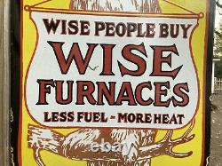 Wise People Buy Furnaces Double side Porcelain Flange sign Country General Store