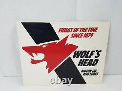 Wolf's Head Motor Oil Sign Original Double sided nice 12×10 Gas Station