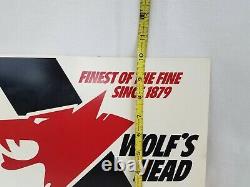 Wolf's Head Motor Oil Sign Original Double sided nice 12×10 Gas Station