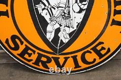 Yellow Knight Service Truck & Coach Service Double Sided Porcelain Sign 30