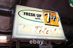 1940-1950 Original 7-up Light Up Grocery Store American Plastic Double Sided