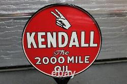 1940-50s Kendall Motor Oil Double Face Porcelaine Lollipop Signe
