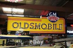 1940s-50s Oldsmobile Porcelaine Double Face Neon Sign