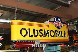 1940s-50s Oldsmobile Porcelaine Double Face Neon Sign
