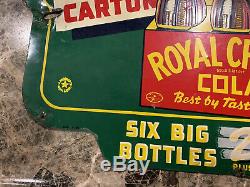 1941 Rc Royal Crown Cola Six Pack Vert Nehi Double Face Hanging Soda Rare Inscrivez-vous