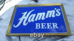 1950 Hamm's Beer Light Up Inverse Painted Glass Double Side Sign Works