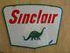 1961 Sinclair Dino Double Face Gaz Et Huile Porcelaine Signe 60 X 43 Couleur De Nice