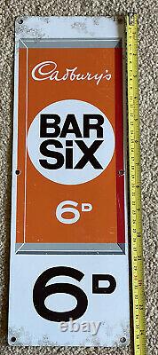 1970 Cadburys Bar Six/dairy Milk Enamel Double Faced Vending Machine Signe