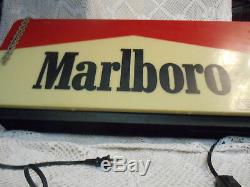 1995 Marlboro Lighted Sign Hangs Double Côté Cigarettes 28x5x12 Phillip Morris