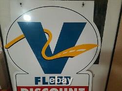 24x20 Essence Vintage Valero Fleet Discount Site Double Sided Metal Sign