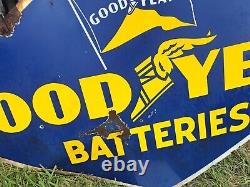 48 Porcélien Goodyear Batterie Sign And Bracket Double Face