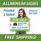 5 -18x24 Aluminium Signes Immobilier Jobsite Publicité Free Design Livraison Gratuite
