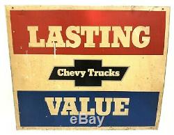 70 80 De Gm Chevy Trucks Une Valeur Durable En Métal Double Face Marchand Signe De Vintage
