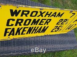 Aa Vintage À Double Côté Signe Des Années 1930 Wroxham Cromer Fakenham A147 Norwich