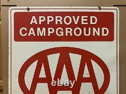 Aaa Approuvé Campground Sign Car Truck Gas Oil Garage Double Côté Métal
