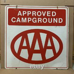 Aaa Approuvé Campground Sign Car Truck Gas Oil Garage Double Côté Métal