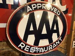 Aaa Signe Restaurant Approuvé Original Double Sided Porcelaine Taille Rare 30x23
