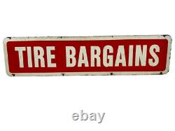 Affiche Double Face Vintage Originale Peinte Rouge/Blanc pour Bonnes Affaires de Pneus