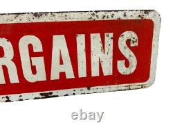 Affiche Double Face Vintage Originale Peinte Rouge/Blanc pour Bonnes Affaires de Pneus