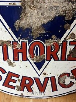 Affiche de service en porcelaine double face d'origine des années 1940 de la HUDSON TERRAPLANE 42