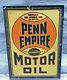 Ancien Panneau Vintage Original Penn Empire Motor Oil Oil City Pa Usa Double Face